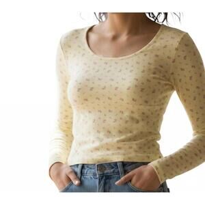 NEW THE HAPPY CAMP3R aria active long sleeve top in vintage flower